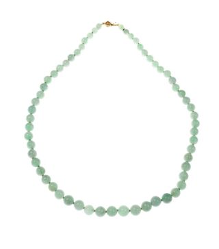 1stdibs + GIA Certified Natural Jadeite Jade Bead Gold Necklace