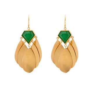 Katerina Makriyianni + Jade and Gold Earrings