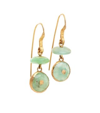 Lou Zeldis + Double Jade Drop Hook Earrings