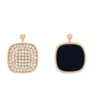 Marla Aaron + Cushion Lozenge with Black Onyx and Pave Diamond