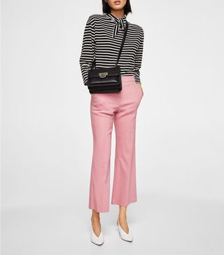 Mango + Straight Linen-Blend Trousers