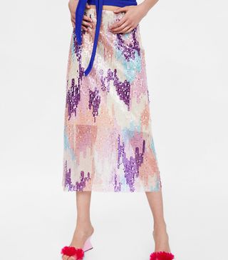 Zara + Sequin Tulle Skirt
