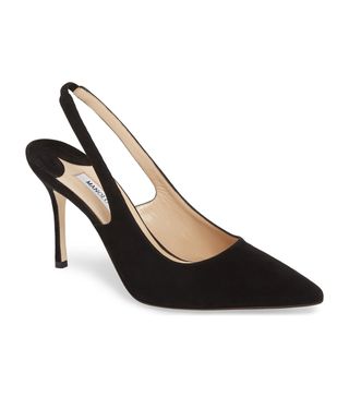 Manolo Blahnik + Allura Slingback Pointy Toe Pumps