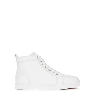 Christian Louboutin + Louis White Leather Hi-Top Sneakers