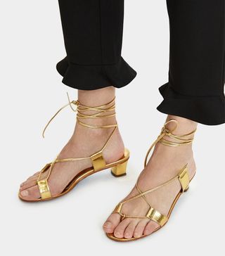 Martiniano + Pavone Wrap Sandal in Gold