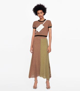 Zara + Contrasting Knit Skirt