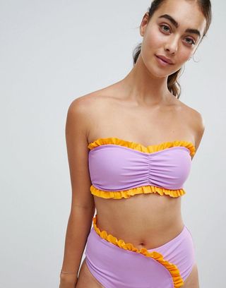 Vero Moda + Ruffle Bandeau Bikini Top
