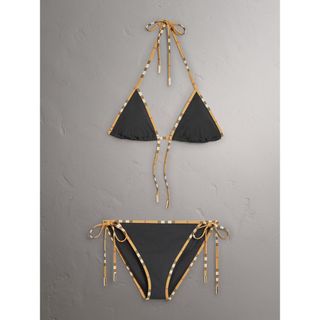 Burberry + Vintage Check Trim Triangle Bikini