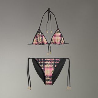 Burberry + Scribble Check Triangle Bikini