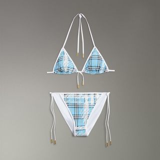 Burberry + Scribble Check Triangle Bikini