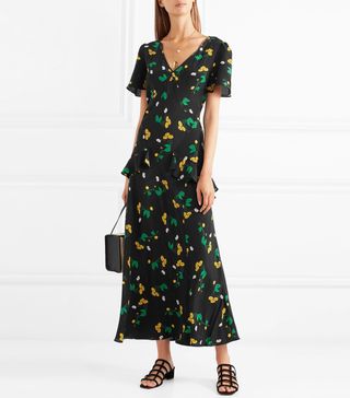 Rixo London + Evie Ruffled Floral-Print Silk Crepe de Chine Maxi Dress