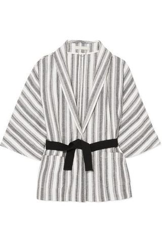 Vanessa Bruno + Iles Belted Striped Cotton-Canvas Jacket