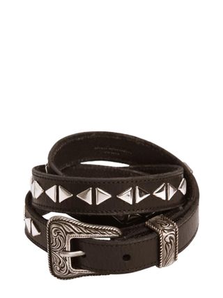 Saint Laurent + 20mm Western Studded Leather Belt