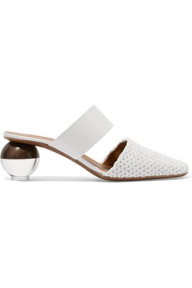 Neous + Masdevallia Leather and Crochet Mules