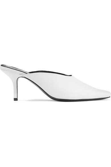 Dorateymur + Groupie Textured-Leather Mules