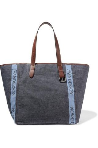 J.W.Anderson + Leather-Trimmed Logo-Printed Canvas Tote