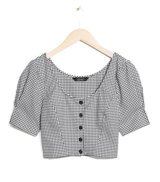 & Other Stories + Gingham Crop Blouse