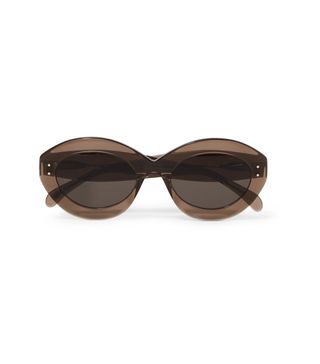 Alaïa + Round-Frame Acetate Sunglasses