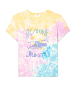 Solid 
Striped x Re/Done + The Venice Printed Tie-Dyed Cotton-Jersey T-Shirt