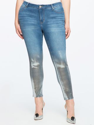 Eloquii + Metallic Ombre Skinny Jeans