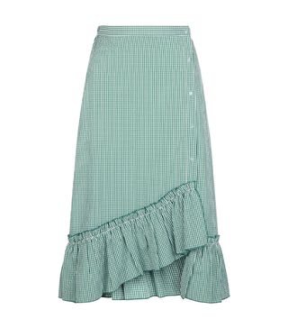 OWNTHELOOK.COM + Wrap Midi Skirt With Ruffle Detail