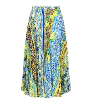 OWNTHELOOK.COM + Tile-Printed Pleated Midi Skirt