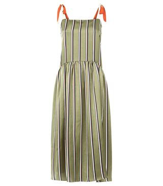 OWNTHELOOK.COM + Striped Midi Dress With Tie Detailing
