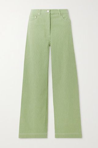 Remain Birger Christensen + Lymma Striped Stretch Organic Cotton Straight-Leg Pants