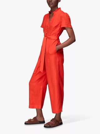 Whistles + Emmie Cropped Linen Jumpsuit