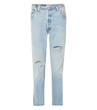 Re/Done + Levi’s Distressed High-Rise Slim-Leg Jeans