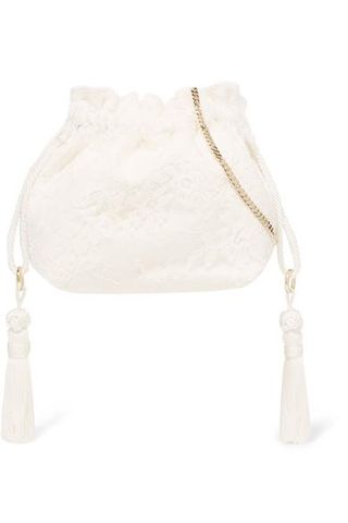 Etro + Tasseled Lace and Silk-Jacquard Bucket Bag