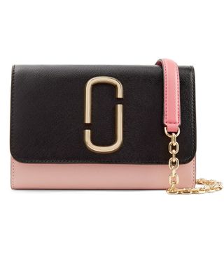 Marc Jacobs + Snapshot Two-Tone Textured-Leather Shoulder Bag