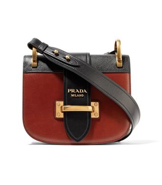 Prada + Pionnière Two-Tone Leather Shoulder Bag