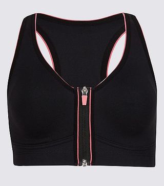 Marks & Spencer + Extra High Impact Zip Front Non-Wired Sports Bra
