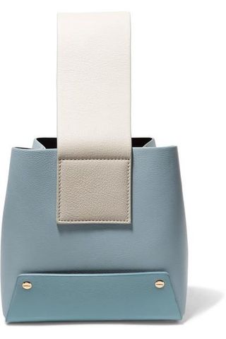 Yuzefi + Tab Color-Block Textured-Leather Tote