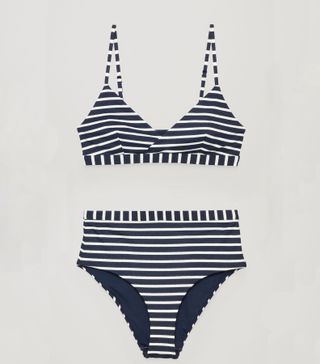 COS + Striped Crossover Bikini Top