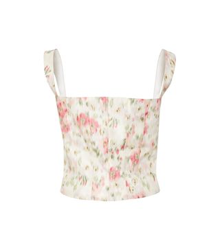Brock Collection + Tayten Floral-Print Silk-Voile Corset Top