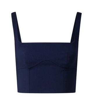 Dion Lee + Cropped Stretch Wool-Blend Bustier Top