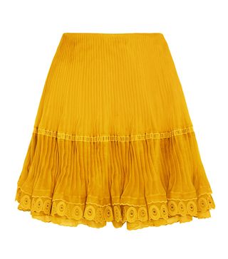 Chloé + Layered Plissé Silk-Organza Mini Skirt