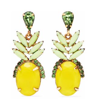 Elizabeth Cole + 24-Karat Gold-Plated, Swarovski Crystal and Stone Earrings