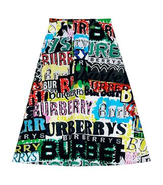 Burberry + Logo Print Cotton Skirt