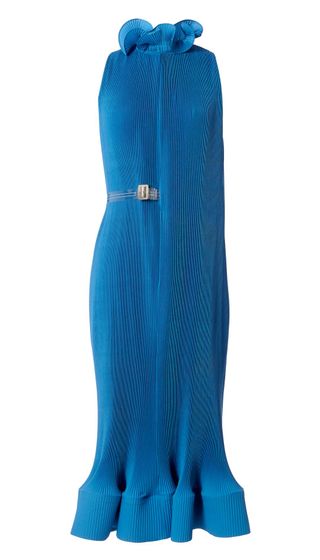 Tibi + Pleated Sleeveless Dress With Removable Belt