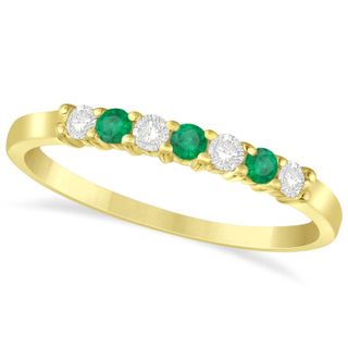 Allurez + Diamond & Emerald 7 Stone Wedding Band