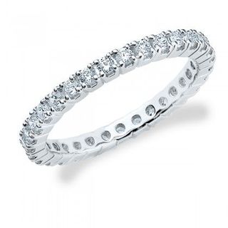 Eternity Wedding Bands + 4 Prong Eternity Diamond Ring