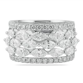 Lauren B. + Marquise and Round Diamond Wedding Band Ring