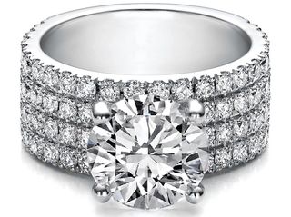 MDC Diamonds New York + Quad Pave Band Diamond Engagement Ring