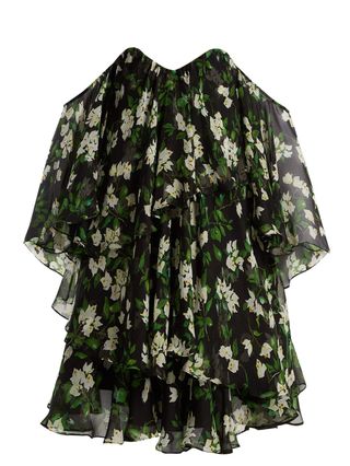 Caroline Constas + Paros Floral-Print Silk-Crepe Dress