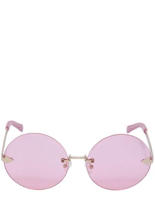 Karen Walker + Disco Circus Pink Round Sunglasses