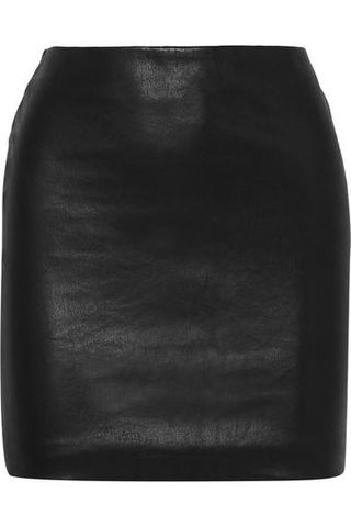 The Row + Loattan Stretch-Leather Mini Skirt