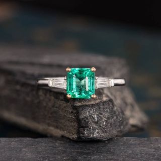 SzekiStudio + Natural Emerald Engagement Ring